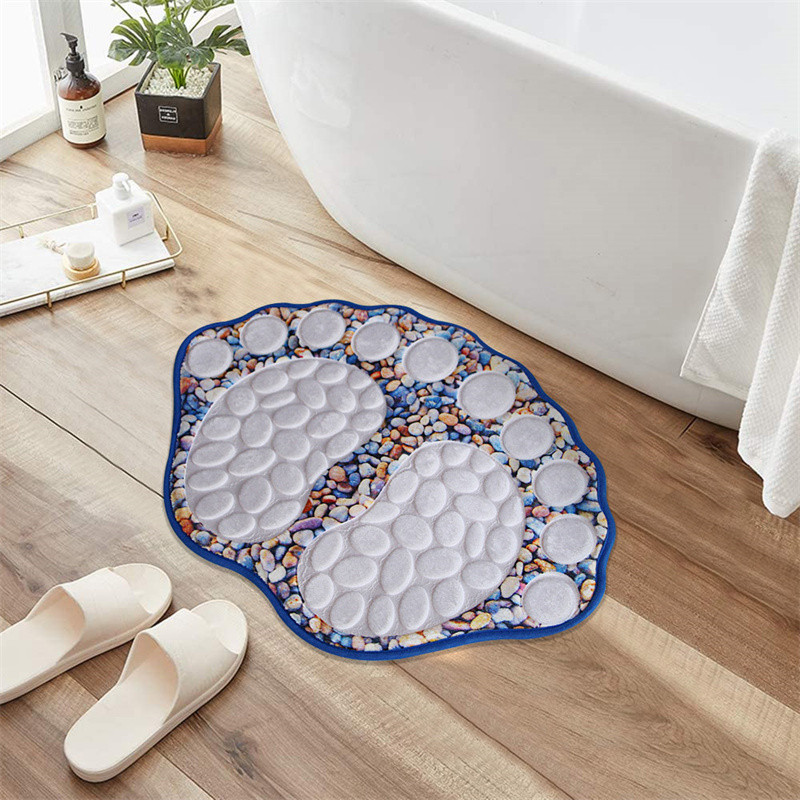 Velika stopala Prostirka za kupaonicu Neklizajuća WC Kupaonska prostirka Otirač Podna upijajuća podloga za noge Prostirke za kupaonicu s reljefnim flanelom