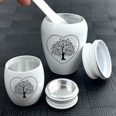 Dzīvības koka urnas cilvēku pelniem — sirds kremācijas urnas apbedīšanai vai mājās — vīriešu sieviešu piemiņas dekoratīvā urna