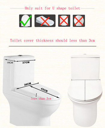 Fyjafon 3 τμχ Κάλυμμα καθίσματος τουαλέτας με τσάντα αποθήκευσης Κόκκινη Ζεστή Θήκη τουαλέτας Μπάνιο που πλένεται Κλείσιμο Κάλυμμα καθίσματος Μπλε θήκη τουαλέτας