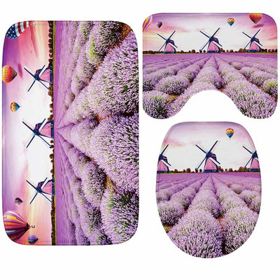 Zeegle Butterfly printed 3Pcs/set Kupaonska prostirka Protuklizna prostirka za kadu Kupaonska podna prostirka od memorijske pjene Prostirka za kupaonicu Kupaonski tepih