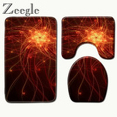 Zeegle tepih za kupaonicu, flanelski upijajući set kupaonskih prostirki, set neklizajućih podnih prostirki, prostirke za kupaonicu, pokrivač za toaletni poklopac, prostirka za tuširanje