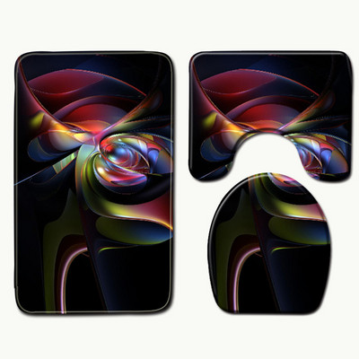 Zeegle tepih za kupaonicu, flanelski upijajući set kupaonskih prostirki, set neklizajućih podnih prostirki, prostirke za kupaonicu, pokrivač za toaletni poklopac, prostirka za tuširanje