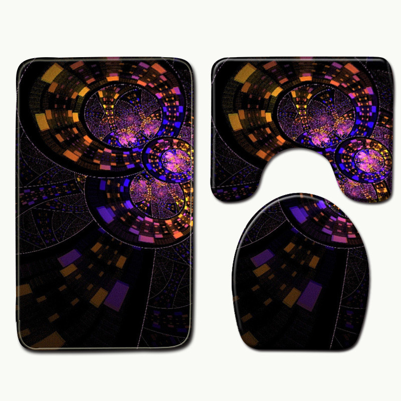 Zeegle tepih za kupaonicu, flanelski upijajući set kupaonskih prostirki, set neklizajućih podnih prostirki, prostirke za kupaonicu, pokrivač za toaletni poklopac, prostirka za tuširanje