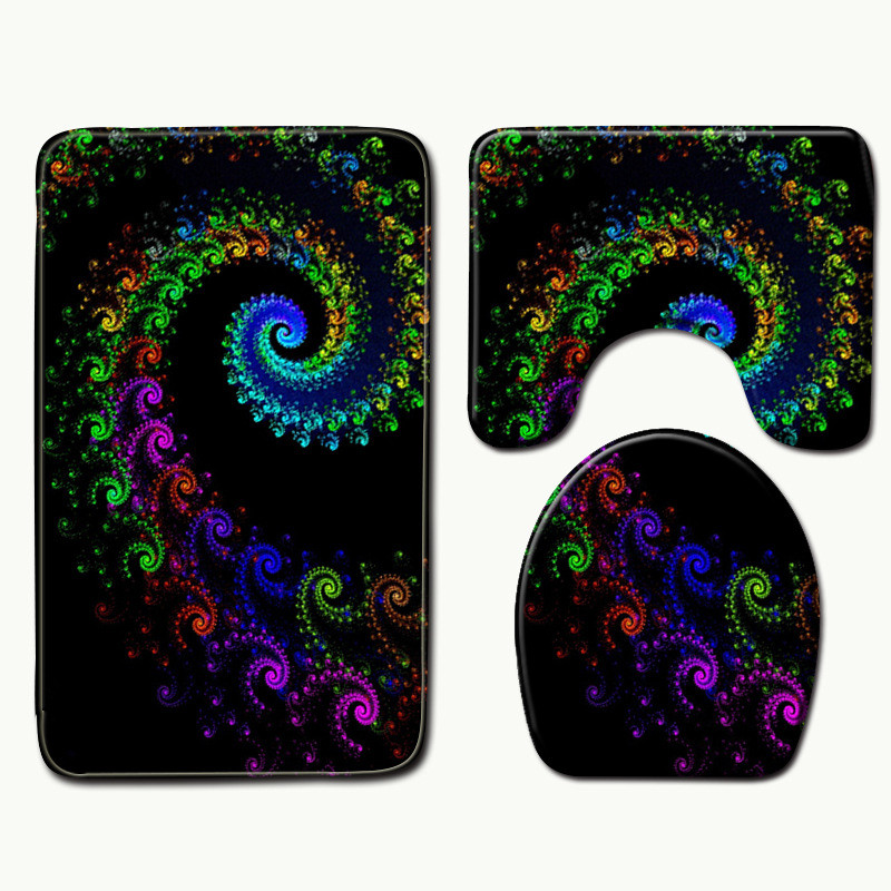 Zeegle tepih za kupaonicu, flanelski upijajući set kupaonskih prostirki, set neklizajućih podnih prostirki, prostirke za kupaonicu, pokrivač za toaletni poklopac, prostirka za tuširanje