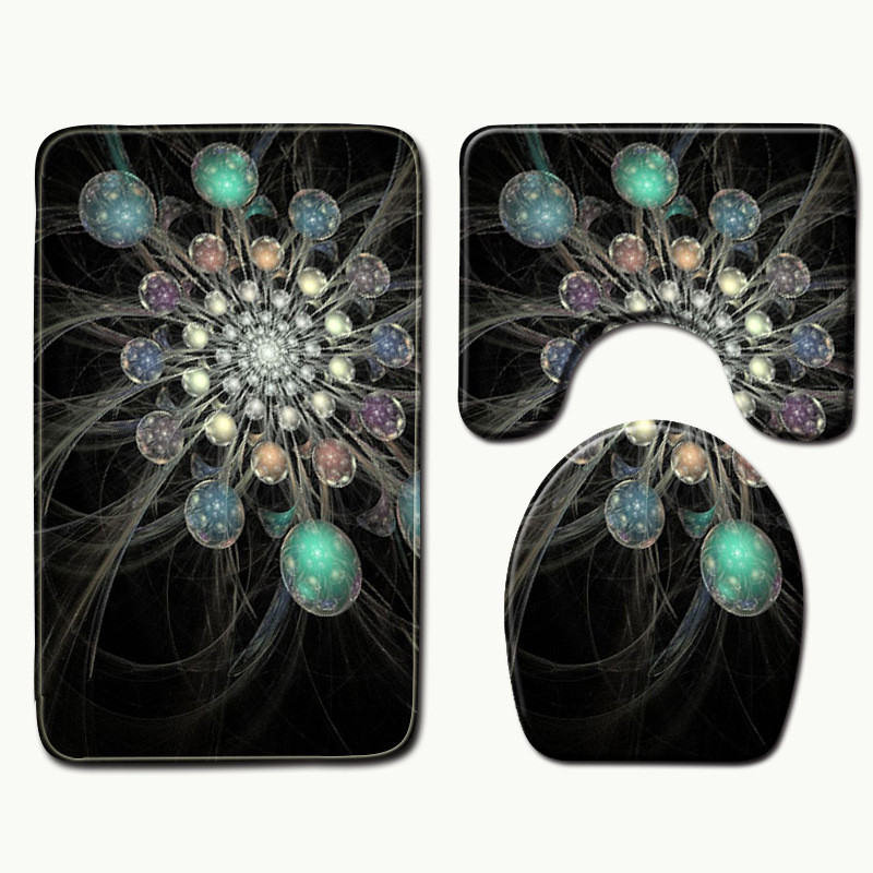 Zeegle tepih za kupaonicu, flanelski upijajući set kupaonskih prostirki, set neklizajućih podnih prostirki, prostirke za kupaonicu, pokrivač za toaletni poklopac, prostirka za tuširanje