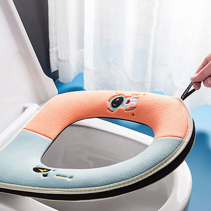 Cartoon Cat WC-istme kate käepidemega Universaalne WC-padi pestav vannitoasoojendaja plüüsist istmematt Kodutarvikud