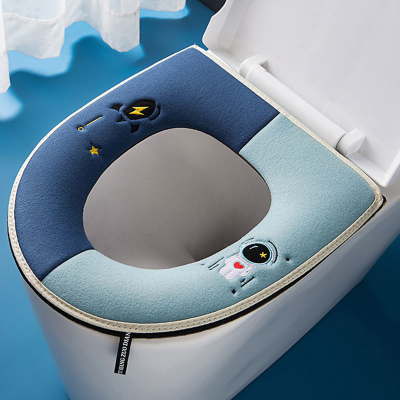 Cartoon Cat WC-istme kate käepidemega Universaalne WC-padi pestav vannitoasoojendaja plüüsist istmematt Kodutarvikud