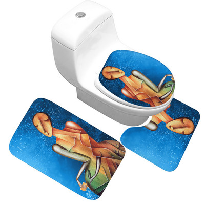 Zeegle Africa Ethnic Set prostirki za kupaonicu Flanelski toaletni tepih Kupaonski tepih Poklopac prostirke Kupaonski kućni dekor Tepih za tuš kabinu