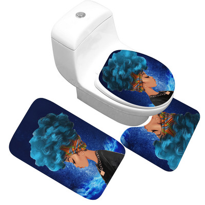 Zeegle Africa Ethnic Set prostirki za kupaonicu Flanelski toaletni tepih Kupaonski tepih Poklopac prostirke Kupaonski kućni dekor Tepih za tuš kabinu