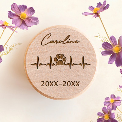 Personalizēta pielāgota vārda gravēšana mājdzīvnieku kažokādu matu komplekts uzglabāšanas kaste kaķa suņa zobi pielāgota koka kaste, saglabājiet dāvanu pazudušā mājdzīvnieka piemiņas kaste