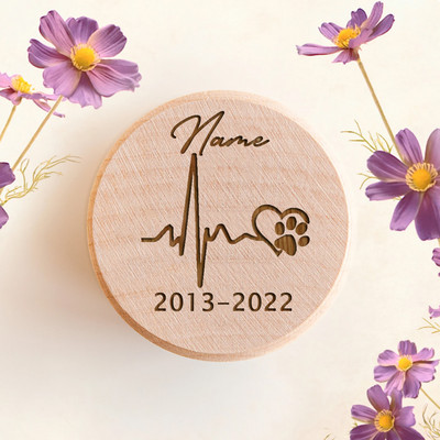 Personalizēta pielāgota vārda gravēšana mājdzīvnieku kažokādu matu komplekts uzglabāšanas kaste kaķa suņa zobi pielāgota koka kaste, saglabājiet dāvanu pazudušā mājdzīvnieka piemiņas kaste