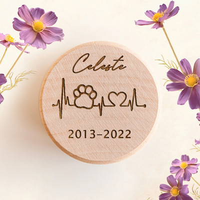 Personalizēta pielāgota vārda gravēšana mājdzīvnieku kažokādu matu komplekts uzglabāšanas kaste kaķa suņa zobi pielāgota koka kaste, saglabājiet dāvanu pazudušā mājdzīvnieka piemiņas kaste