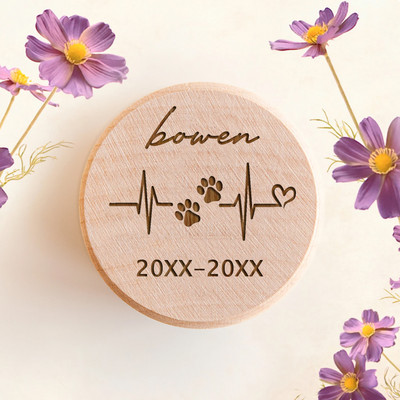 Personalizēta pielāgota vārda gravēšana mājdzīvnieku kažokādu matu komplekts uzglabāšanas kaste kaķa suņa zobi pielāgota koka kaste, saglabājiet dāvanu pazudušā mājdzīvnieka piemiņas kaste