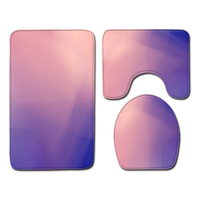 Krāsains Drukas vannas paklājiņš vannas istabā Mājas noformējums paklājs flaneļa tualetes sēdekļa spilvens ūdensizturīgs pretslīdes kāju paklājiņa komplekts