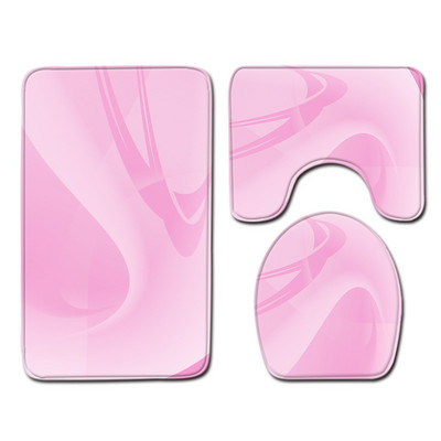 Krāsains Drukas vannas paklājiņš vannas istabā Mājas noformējums paklājs flaneļa tualetes sēdekļa spilvens ūdensizturīgs pretslīdes kāju paklājiņa komplekts