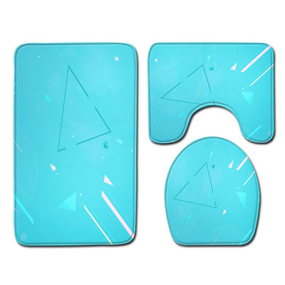 Krāsains Drukas vannas paklājiņš vannas istabā Mājas noformējums paklājs flaneļa tualetes sēdekļa spilvens ūdensizturīgs pretslīdes kāju paklājiņa komplekts