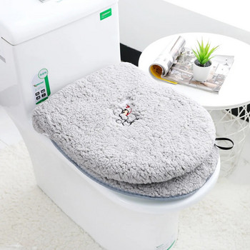 Μαξιλάρι τουαλέτας τεσσάρων εποχών Χοντρό ζεστό χειμωνιάτικο κάλυμμα οικιακής τουαλέτας Universal αδιάβροχο Cartoon φορητό χαλάκι καθίσματος τουαλέτας με φερμουάρ