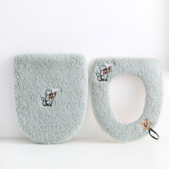 Μαξιλάρι τουαλέτας τεσσάρων εποχών Χοντρό ζεστό χειμωνιάτικο κάλυμμα οικιακής τουαλέτας Universal αδιάβροχο Cartoon φορητό χαλάκι καθίσματος τουαλέτας με φερμουάρ
