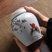 500 ml mājdzīvnieku urna Jauki, delikāti mitrumizturīgi zobi bārda piemiņas kolekcija kaķu suņu urna ar svēto rakstu konteineru mājdzīvnieku pelniem