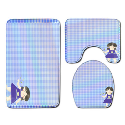 Zeegle Mekana prostirka za kupaonicu Flanel Kupaonski tepih Set od 3 komada Set toaletnih tepiha Navlaka za WC sjedalo Moderna toaletna prostirka za tuširanje Podloga za noge