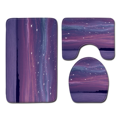 Zeegle Mekana prostirka za kupaonicu Flanel Kupaonski tepih Set od 3 komada Set toaletnih tepiha Navlaka za WC sjedalo Moderna toaletna prostirka za tuširanje Podloga za noge