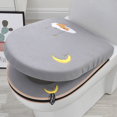 Uus kuum müük WC-padja majapidamiskomplekt WC-istme kate 1/2-osaline komplekt universaalne WC-padja tõmblukk