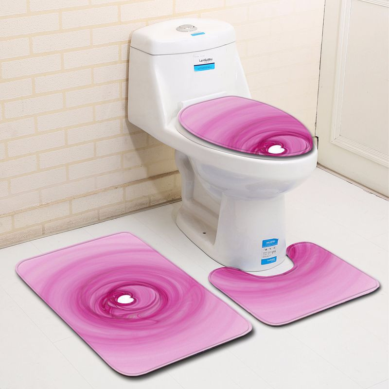Zeegle 3D Love Heart set prostirki za kupaonicu WC U tip prostirke Pedestal tepih Navlaka za WC sjedalo Poliesterska moderna prostirka za tuširanje Periva prostirka za noge