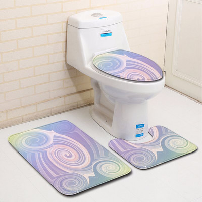 Set prostirki za kupaonicu s šarenim geometrijskim printom Kupaonski tepih Protuklizna prostirka za noge za toaletnu memorijsku pjenu Set toaletnih tepiha u obliku slova U