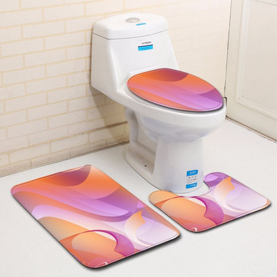 Set prostirki za kupaonicu s šarenim geometrijskim printom Kupaonski tepih Protuklizna prostirka za noge za toaletnu memorijsku pjenu Set toaletnih tepiha u obliku slova U