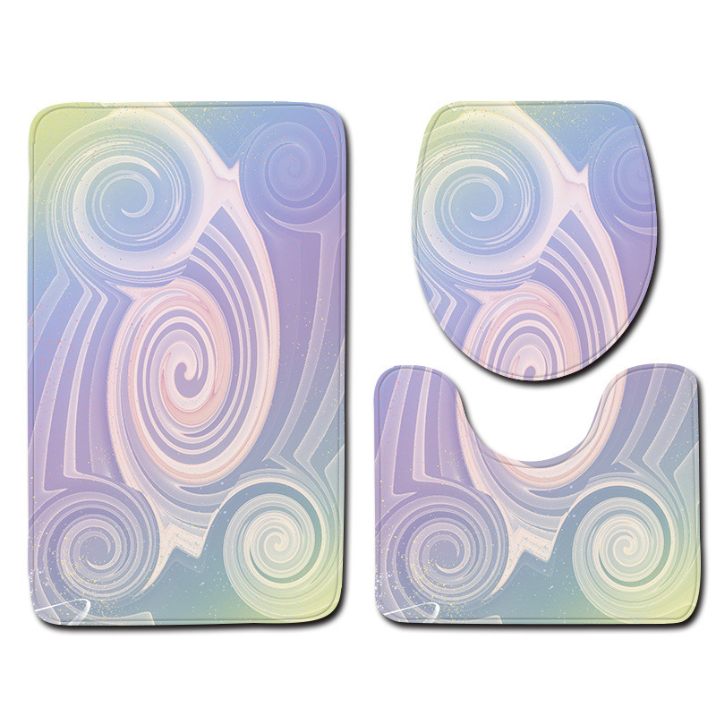 Set prostirki za kupaonicu s šarenim geometrijskim printom Kupaonski tepih Protuklizna prostirka za noge za toaletnu memorijsku pjenu Set toaletnih tepiha u obliku slova U