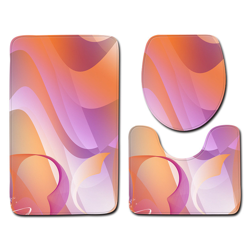 Set prostirki za kupaonicu s šarenim geometrijskim printom Kupaonski tepih Protuklizna prostirka za noge za toaletnu memorijsku pjenu Set toaletnih tepiha u obliku slova U