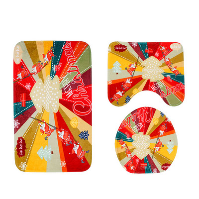 Zeegle jõulukaunistus vannitoamattide komplekt Flanellist Vannitoa põrandavaibad Imav WC-istmekate Vannitoa Vaip Vannimatid