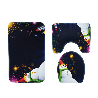 Zeegle jõulukaunistus vannitoamattide komplekt Flanellist Vannitoa põrandavaibad Imav WC-istmekate Vannitoa Vaip Vannimatid