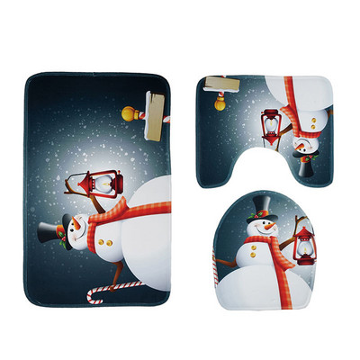 Zeegle jõulukaunistus vannitoamattide komplekt Flanellist Vannitoa põrandavaibad Imav WC-istmekate Vannitoa Vaip Vannimatid