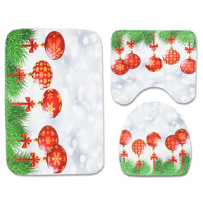 Zeegle jõulukaunistus vannitoamattide komplekt Flanellist Vannitoa põrandavaibad Imav WC-istmekate Vannitoa Vaip Vannimatid