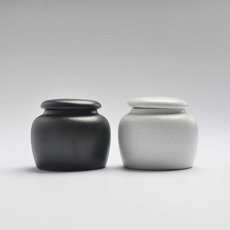 Crno/bijela posuda za pogrebni pepeo Urna za kremiranje ljudi Držač pepela za kućne ljubimce Keramičke urne za uspomenu Pepeo za prijatelje kovčeg Posuda za pohranu