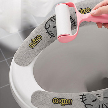 1 ζεύγος/2 τεμ. Universal κάλυμμα καθίσματος τουαλέτας Κρυστάλλινο βελούδινο θερμότερο Άνετο που πλένεται επαναχρησιμοποιήσιμα φορητά αξεσουάρ μπάνιου τουαλέτας