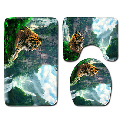 Nordijski leopard uzorak Kupaonica Tuš Prostirka za kupaonicu Poklopac poklopca WC-a Kupaonski tepih Tepisi Ukrasi doma Životinje Kupaonske prostirke Set