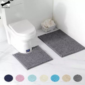 2ps-komplekt Shaggy Chenille vannitoamattide komplekt, imav ja masinas pestav sobiv WC vann elutoa uks Vannitoa jala põrand