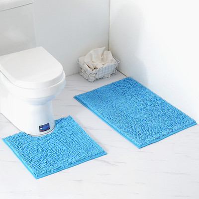 2ps-komplekt Shaggy Chenille vannitoamattide komplekt, imav ja masinas pestav sobiv WC vann elutoa uks Vannitoa jala põrand