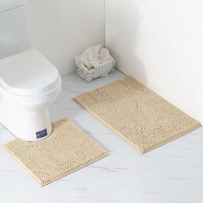 2ps-komplekt Shaggy Chenille vannitoamattide komplekt, imav ja masinas pestav sobiv WC vann elutoa uks Vannitoa jala põrand