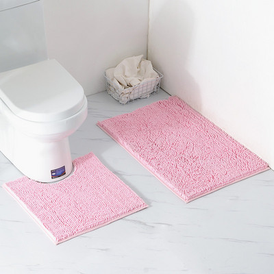 2ps-komplekt Shaggy Chenille vannitoamattide komplekt, imav ja masinas pestav sobiv WC vann elutoa uks Vannitoa jala põrand