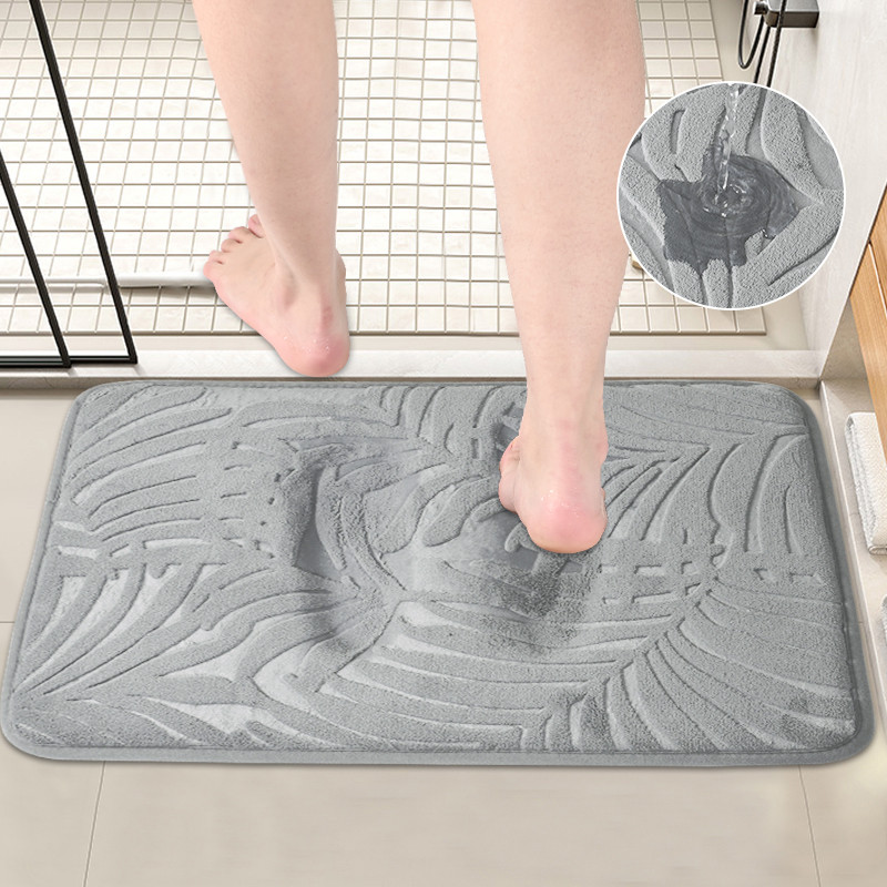 Prostirka za kupanje od memorijske pjene protiv klizanja Tepih za tuširanje Ulazni otirač s otiskom lišća za uređenje spavaće sobe Mekana upijajuća kupaonska prostirka za brzo sušenje