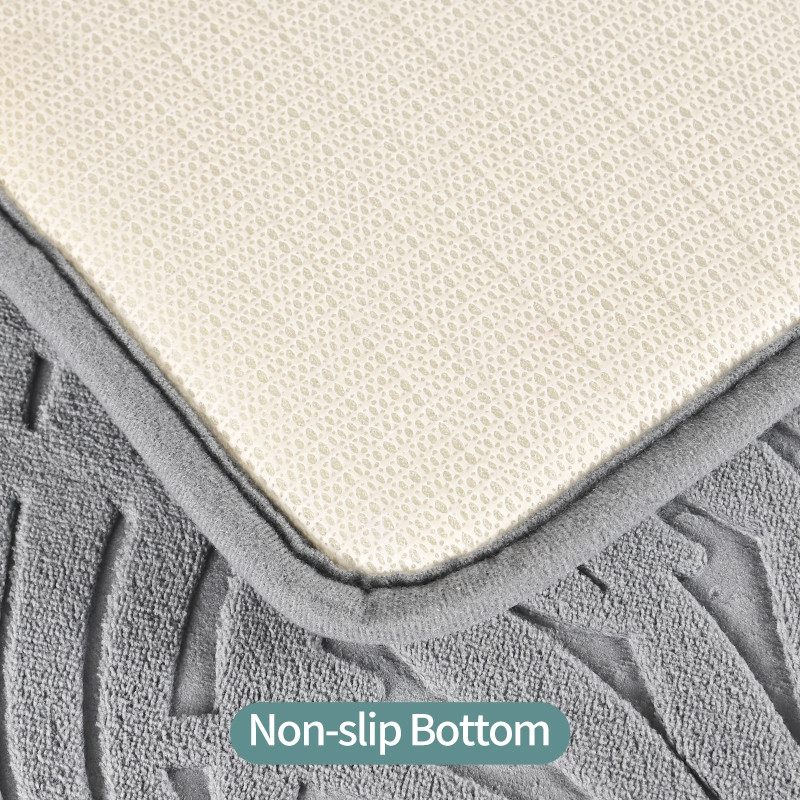 Prostirka za kupanje od memorijske pjene protiv klizanja Tepih za tuširanje Ulazni otirač s otiskom lišća za uređenje spavaće sobe Mekana upijajuća kupaonska prostirka za brzo sušenje