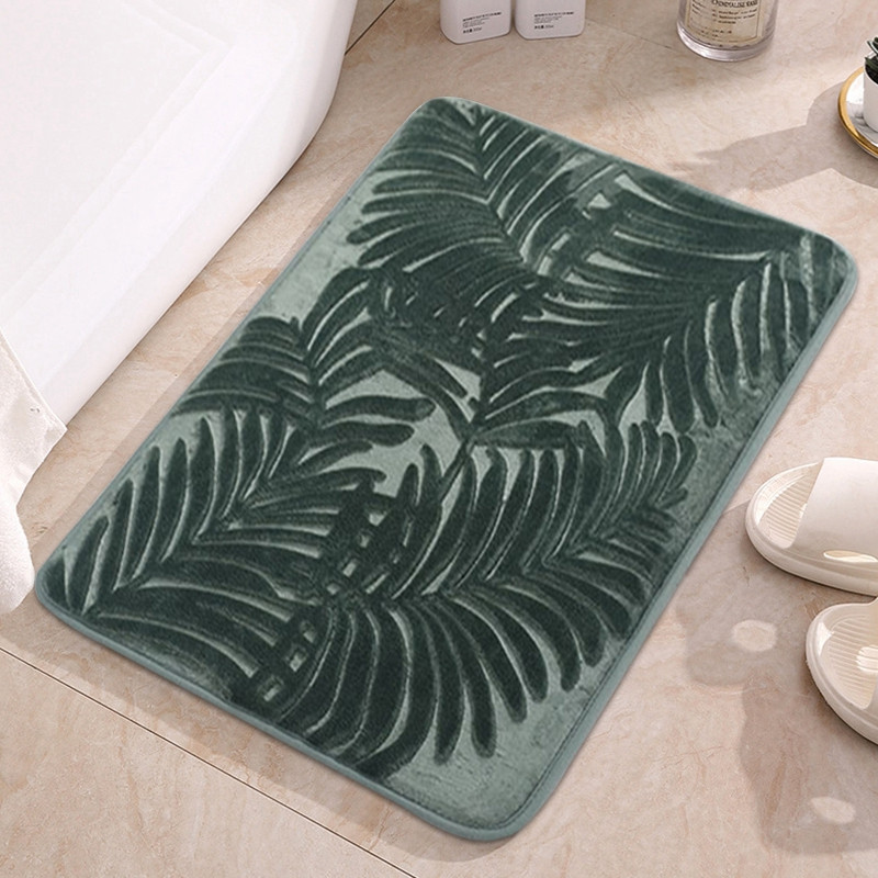 Prostirka za kupanje od memorijske pjene protiv klizanja Tepih za tuširanje Ulazni otirač s otiskom lišća za uređenje spavaće sobe Mekana upijajuća kupaonska prostirka za brzo sušenje