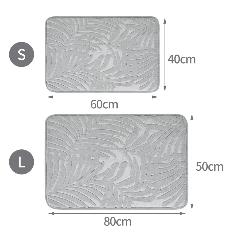 Prostirka za kupanje od memorijske pjene protiv klizanja Tepih za tuširanje Ulazni otirač s otiskom lišća za uređenje spavaće sobe Mekana upijajuća kupaonska prostirka za brzo sušenje