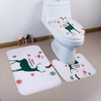 Navlaka za WC WC sjedalo Božićna prostirka za kupaonicu WC prostirka Toilette Tapa Decoration Božićna kupaonica Tampa De Vaso Sanitario 3 kom/set