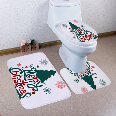 Navlaka za WC WC sjedalo Božićna prostirka za kupaonicu WC prostirka Toilette Tapa Decoration Božićna kupaonica Tampa De Vaso Sanitario 3 kom/set