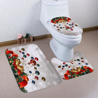 Navlaka za WC WC sjedalo Božićna prostirka za kupaonicu WC prostirka Toilette Tapa Decoration Božićna kupaonica Tampa De Vaso Sanitario 3 kom/set