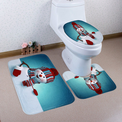 Navlaka za WC WC sjedalo Božićna prostirka za kupaonicu WC prostirka Toilette Tapa Decoration Božićna kupaonica Tampa De Vaso Sanitario 3 kom/set